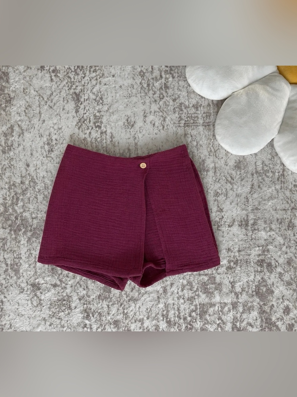 Primark Women's Wrap-Front Shorts in Burgundy